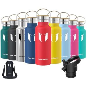 Super Sparrow Stainless Steel Water Bottle Kids 500ml Insulated Metal Water Bottles Standard Mouth Flask BPA Free Straw Bottle for Work, Gym, Sports 2 Lids Super Sparrow Stainless Steel Water Bottle Kids 500ml Insulated Metal Water Bottles Standard Mouth Flask BPA Free Straw Bottle for Work, Gym, Sports 2 Lids