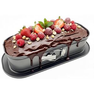 Relaxdays Hinged Mould HxWxD: 8 x 30 x 12 cm, Non-Stick, with Edge, Extended Cake and Bread Mould, Grey Relaxdays Hinged Mould HxWxD: 8 x 30 x 12 cm, Non-Stick, with Edge, Extended Cake and Bread Mould, Grey