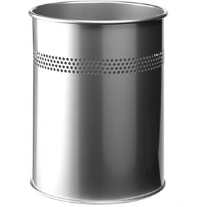 Durable Metal Round Waste Bin Silver 15 Litre Capacity Stylish 30 mm Perforated Ring Waste Basket for Offices, Schools, Home, etc. Durable Metal Round Waste Bin Silver 15 Litre Capacity Stylish 30 mm Perforated Ring Waste Basket for Offices, Schools, Home, etc.