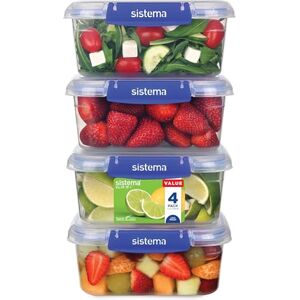 Sistema KLIP IT PLUS Leakproof Food Storage Containers 1 L Airtight & Stackable Meal Prep Containers with Lids School Lunch Boxes BPA-Free 4 Count Sistema KLIP IT PLUS Leakproof Food Storage Containers 1 L Airtight & Stackable Meal Prep Containers with Lids School Lunch Boxes BPA-Free 4 Count