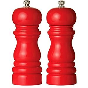 Premier Housewares Salt and Pepper Mill Set, 14.2 cm Hi Gloss Red Premier Housewares Salt and Pepper Mill Set, 14.2 cm Hi Gloss Red