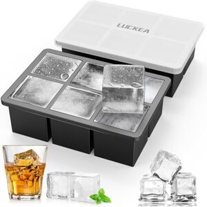 LUCKEA Silicone Ice Cube Tray with Lid 2 Pack 6 Square Large Ice Cube Tray, BPA Free, Easy Release, Stackable Ice Cube Moulds for Whiskey, Cocktails, Baby Food, Juice, Ice Cream LUCKEA Silicone Ice Cube Tray with Lid 2 Pack 6 Square Large Ice Cube Tray, BPA Free, Easy Release, Stackable Ice Cube Moulds for Whiskey, Cocktails, Baby Food, Juice, Ice Cream