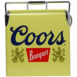 Koolatron Coors Banquet Retro Ice Chest Cooler with Bottle Opener 13L (14 qt), 18 Can Capacity, Yellow and Silver, Vintage Style Ice Bucket for Camping, Beach, Picnic, RV, BBQs, Tailgating, Fishing Koolatron Coors Banquet Retro Ice Chest Cooler with Bottle Opener 13L (14 qt), 18 Can Capacity, Yellow and Silver, Vintage Style Ice Bucket for Camping, Beach, Picnic, RV, BBQs, Tailgating, Fishing