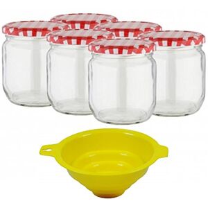 mikken Viva Haushaltswaren Set of 6 Jars with Screw Top/with a Filling Funnel 15 oz/Jar mikken Viva Haushaltswaren Set of 6 Jars with Screw Top/with a Filling Funnel 15 oz/Jar