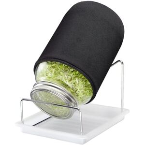 Westmark Germination Jars with Stainless Steel Sieve lid & draining Rack – for Sprouts, microgreens, 2000 ml, Black/Red, Mittelgroße Westmark Germination Jars with Stainless Steel Sieve lid & draining Rack – for Sprouts, microgreens, 2000 ml, Black/Red, Mittelgroße