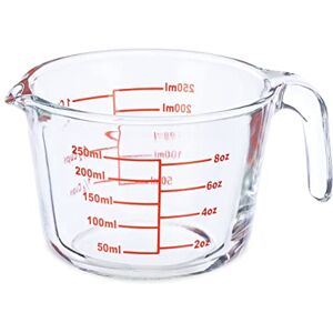 Relaxdays Glass Measuring Jug, 250 ml, Heat Resistant, Microwave Safe, Milliletres, Ounces & Cups, Transparent Relaxdays Glass Measuring Jug, 250 ml, Heat Resistant, Microwave Safe, Milliletres, Ounces & Cups, Transparent