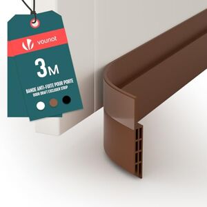 VOUNOT ® Door Draught Excluder Strip, Draft Excluder Under Door for Energy Saving, Soundproof, Weatherproof, Dust Reduction Door Seal for Home, Entrance, 300x5cm, Brown VOUNOT ® Door Draught Excluder Strip, Draft Excluder Under Door for Energy Saving, Soundproof, Weatherproof, Dust Reduction Door Seal for Home, Entrance, 300x5cm, Brown