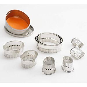 Thermohauser 8300031872 Cookie Cutter Set Oval Corrugated Edge 9 Pieces Diameter 2.4-8.2 cm, Packed in a tin Storage tin Thermohauser 8300031872 Cookie Cutter Set Oval Corrugated Edge 9 Pieces Diameter 2.4-8.2 cm, Packed in a tin Storage tin