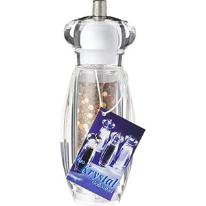 Grunwerg Krystal Acrylic Combination Pepper Mill & Salt Shaker, Gift Boxed, 16cm, Silver Gray Grunwerg Krystal Acrylic Combination Pepper Mill & Salt Shaker, Gift Boxed, 16cm, Silver Gray