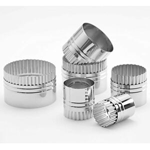 Thermohauser 8300031869 Cookie Cutter Set (Stainless Steel), Round, Smooth/Wavy Edge, 6 Pieces, Diameter: 5.0-11.4 cm, Packed Storage tin Thermohauser 8300031869 Cookie Cutter Set (Stainless Steel), Round, Smooth/Wavy Edge, 6 Pieces, Diameter: 5.0-11.4 cm, Packed Storage tin