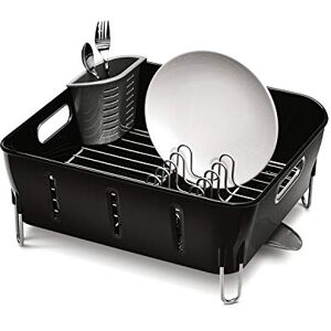 simplehuman KT1105 Compact Dish Rack, Drainer for Kitchen, 360º Swivel Spout, Easy to Clean, Coated Steel Wire, Cutlery Holder, Rustproof, Black Plastic, W 37.1cm x H 17.2cm x D 32.8cm simplehuman KT1105 Compact Dish Rack, Drainer for Kitchen, 360º Swivel Spout, Easy to Clean, Coated Steel Wire, Cutlery Holder, Rustproof, Black Plastic, W 37.1cm x H 17.2cm x D 32.8cm