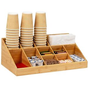 Mind Reader COMORGBM-BRN Station, Org, Coffee Bar 11-Compartment, Bamboo Cup, Lid and Condiment Storage, Countertop Organizer, 18.125" L x 9.5" W x 6.5" H, Brown Mind Reader COMORGBM-BRN Station, Org, Coffee Bar 11-Compartment, Bamboo Cup, Lid and Condiment Storage, Countertop Organizer, 18.125" L x 9.5" W x 6.5" H, Brown
