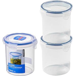 LocknLock Round Food Containers with Lids Set of 3 Plastic Airtight & Watertight Food Storage Containers, BPA Free & Dishwasher Safe, 3 x 700ml LocknLock Round Food Containers with Lids Set of 3 Plastic Airtight & Watertight Food Storage Containers, BPA Free & Dishwasher Safe, 3 x 700ml