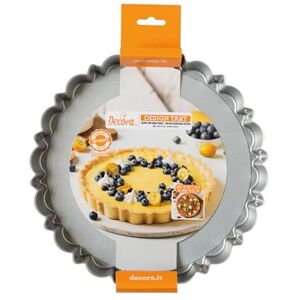 Decora 0075052 Baking Mould with Moving Base Diameter 25 x 3 H cm Non-Stick Coated Steel Round for Easy Demoulding of Cakes Registered Professional Design Patented Decora 0075052 Baking Mould with Moving Base Diameter 25 x 3 H cm Non-Stick Coated Steel Round for Easy Demoulding of Cakes Registered Professional Design Patented