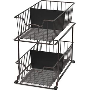 Simple Houseware 2 Tier Cabinet Wire Basket Drawer Organizer, Brown Simple Houseware 2 Tier Cabinet Wire Basket Drawer Organizer, Brown