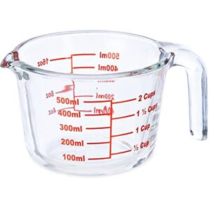 Relaxdays Glass Measuring Jug, 500 ml, Heat Resistant, Microwave Safe, Milliletres, Ounces & Cups, Transparent Relaxdays Glass Measuring Jug, 500 ml, Heat Resistant, Microwave Safe, Milliletres, Ounces & Cups, Transparent