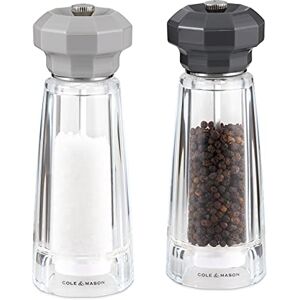Cole & Mason H312009 Lowestoft Grey/Clear Salt and Pepper Mill Set, Adjustable Grind, Acrylic, 175mm, Gift Set, Includes 2 x Salt and Pepper Grinders Cole & Mason H312009 Lowestoft Grey/Clear Salt and Pepper Mill Set, Adjustable Grind, Acrylic, 175mm, Gift Set, Includes 2 x Salt and Pepper Grinders