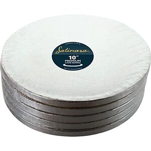 Satinara 10" Cake Boards, Luxury Cake Drums, Silver Foil Covered, 12mm thick 10 inch Round (Pack of 5) Satinara 10" Cake Boards, Luxury Cake Drums, Silver Foil Covered, 12mm thick 10 inch Round (Pack of 5)