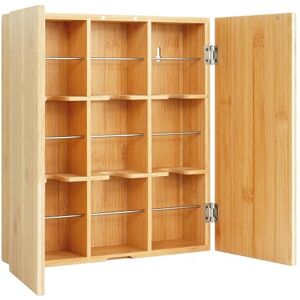 Relaxdays Tea Box, Bamboo, 9 Compartments, 31x26.5x7cm, for Tea Bags & Coffee Pods, Wall-Mount, Natural/Silver Relaxdays Tea Box, Bamboo, 9 Compartments, 31x26.5x7cm, for Tea Bags & Coffee Pods, Wall-Mount, Natural/Silver