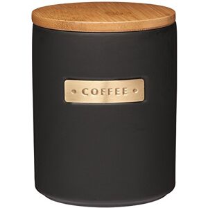 MasterClass Stoneware and Brass-Effect Coffee Canister with Airtight Bamboo Lid, 1 L (1.75 pt) – Black MasterClass Stoneware and Brass-Effect Coffee Canister with Airtight Bamboo Lid, 1 L (1.75 pt) – Black
