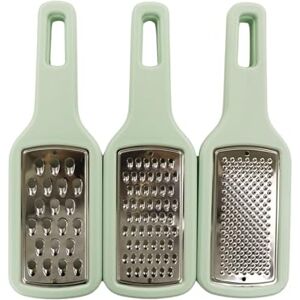 Fackelmann Ocean Set of 3 Kitchen Graters, Stackable, Easy Storage, Stainless Steel and Polystyrene, Dishwasher Safe, 21 x 6.5 x 4 cm, Aqua Green, 1 pc. Fackelmann Ocean Set of 3 Kitchen Graters, Stackable, Easy Storage, Stainless Steel and Polystyrene, Dishwasher Safe, 21 x 6.5 x 4 cm, Aqua Green, 1 pc.
