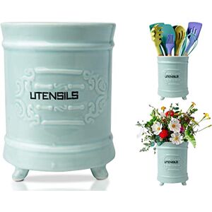 Comfify French Blue Ceramic Utensil Holder Vintage Style Kitchen Utensil Caddy Antique Design Cooking Utensil Organizer Rustic French Country Utensil Crock Perfect Gift for Cooking Enthuziast Comfify French Blue Ceramic Utensil Holder Vintage Style Kitchen Utensil Caddy Antique Design Cooking Utensil Organizer Rustic French Country Utensil Crock Perfect Gift for Cooking Enthuziast