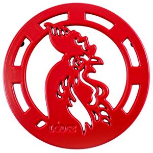 Lodge Enameled Cast Iron Rooster Trivet, 8 Inch, Red Lodge Enameled Cast Iron Rooster Trivet, 8 Inch, Red