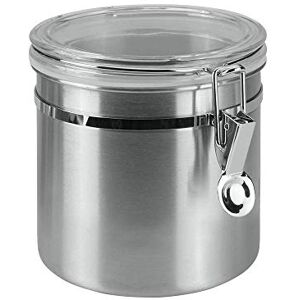 Metaltex Storage Jar With Acrylicic Lid, Silver, 1Litre Metaltex Storage Jar With Acrylicic Lid, Silver, 1Litre
