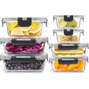 Woobroo Glass Container Food Storage with Lids, 7 Pack Meal Prep Containers Set, Airtight Lunch Containers, Leak Proof, BPA Free Glass Lunch Bento Boxes for Microwave, Oven, Freezer and Dishwasher Woobroo Glass Container Food Storage with Lids, 7 Pack Meal Prep Containers Set, Airtight Lunch Containers, Leak Proof, BPA Free Glass Lunch Bento Boxes for Microwave, Oven, Freezer and Dishwasher