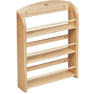 Tala 18-Jar Spice Rack made with Hevea Wood, Organised Herb and Spice Storage, 3 Tier Wooden design with front guard rails for easy and safe storage, Predrilled Fixing Holes, can be freestanding Tala 18-Jar Spice Rack made with Hevea Wood, Organised Herb and Spice Storage, 3 Tier Wooden design with front guard rails for easy and safe storage, Predrilled Fixing Holes, can be freestanding