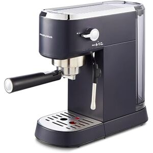 Morphy Richards Signature Compact Espresso Maker, Ground Coffee, Dual Cup, Illuminated Buttons, 1L Water tank, Steam Control, Milk Frother Wand, includes Tamper, Spoon, Stainless Steel, Blue, 172025 Morphy Richards Signature Compact Espresso Maker, Ground Coffee, Dual Cup, Illuminated Buttons, 1L Water tank, Steam Control, Milk Frother Wand, includes Tamper, Spoon, Stainless Steel, Blue, 172025