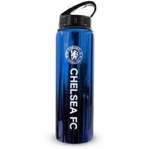 Hy-Pro Officially Licensed Chelsea F.C 750ml Aluminium UV Bottle,Integrated Folding Straw, Neochrome Finish, Leakproof, Lightweight, BPA Free, Barca, Blues Hy-Pro Officially Licensed Chelsea F.C 750ml Aluminium UV Bottle,Integrated Folding Straw, Neochrome Finish, Leakproof, Lightweight, BPA Free, Barca, Blues