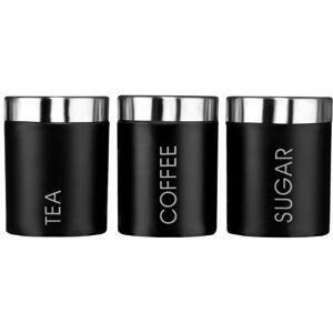 Premier Housewares Liberty Tea, Coffee and Sugar Canisters Set of 3, Black Premier Housewares Liberty Tea, Coffee and Sugar Canisters Set of 3, Black