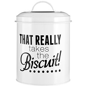 Premier Housewares 507479 Pun and Games Biscuit Canister, White 14 x 14 x 16 cm Premier Housewares 507479 Pun and Games Biscuit Canister, White 14 x 14 x 16 cm