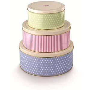 Tala Retro Cake Storage Tins Set of 3, Metal Nesting Canisters for Cakes, Biscuits & Savouries, Vintage Kitchen Storage Containers, Round with Lids, 25.5cm, 22cm & 17cm Tala Retro Cake Storage Tins Set of 3, Metal Nesting Canisters for Cakes, Biscuits & Savouries, Vintage Kitchen Storage Containers, Round with Lids, 25.5cm, 22cm & 17cm