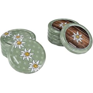 Fackelmann Twist-Off Lid Alpenchic, Tinplate, Multi-Colour, Diameter: Approx. 8.5 cm Fackelmann Twist-Off Lid Alpenchic, Tinplate, Multi-Colour, Diameter: Approx. 8.5 cm