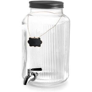 LACOR 61948 Dispensing jug, Tap, Airtight lid, Includes Sign and chalks, Ideal for Cold Drinks, Glass, 18/10 Stainless Steel, Wide Mouth Ø11.5 cm, Black, 5.5 litres LACOR 61948 Dispensing jug, Tap, Airtight lid, Includes Sign and chalks, Ideal for Cold Drinks, Glass, 18/10 Stainless Steel, Wide Mouth Ø11.5 cm, Black, 5.5 litres