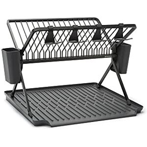 Brabantia Dish Drainer, Aluminium, Dark Grey, Large Brabantia Dish Drainer, Aluminium, Dark Grey, Large