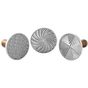 Nordic Ware 01245 Geo Cookie (Set of 3) Sturdy Aluminium Biscuit Stamp Embosser, Premium Bakeware Made in The USA, Silver Nordic Ware 01245 Geo Cookie (Set of 3) Sturdy Aluminium Biscuit Stamp Embosser, Premium Bakeware Made in The USA, Silver