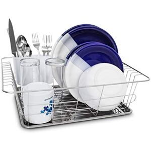 Relaxdays Draining Rack Stainless Steel With Drip Tray & Cutlery Compartment 39,5 x 30,3 x 12.5 cm For Plates, Cutlery, Glasses, Crockery Dish Rack, Metallic Relaxdays Draining Rack Stainless Steel With Drip Tray & Cutlery Compartment 39,5 x 30,3 x 12.5 cm For Plates, Cutlery, Glasses, Crockery Dish Rack, Metallic