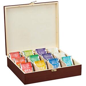 Relaxdays Tea Box, 12 Compartments, Organiser Chest, H x W x D: 7.5 x 29 x 26 cm, Wood, Brown Relaxdays Tea Box, 12 Compartments, Organiser Chest, H x W x D: 7.5 x 29 x 26 cm, Wood, Brown