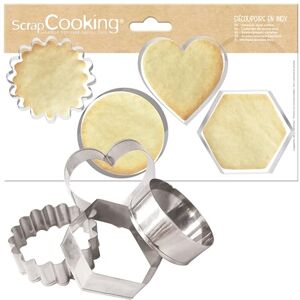 ScrapCooking 4 Cookie Cutters Cutters Round, Fluted Round, Hexagonal, Heart Cookis, Pastry 2064 ScrapCooking 4 Cookie Cutters Cutters Round, Fluted Round, Hexagonal, Heart Cookis, Pastry 2064