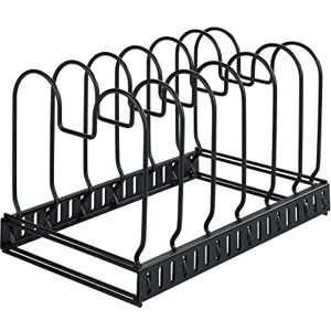 WENKO Lid and Pan Holder Extendable Dish Rack for Lids and Pans, Powder-Coated Metal, 30-57 x 18 x 18 cm, Black WENKO Lid and Pan Holder Extendable Dish Rack for Lids and Pans, Powder-Coated Metal, 30-57 x 18 x 18 cm, Black