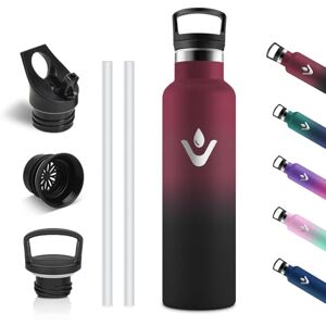 Vikastar Stainless Steel Thermos Flask 750 ml BPA-Free Drinking Bottle with Straw for School Sports Bike Camping Red & Black Vikastar Stainless Steel Thermos Flask 750 ml BPA-Free Drinking Bottle with Straw for School Sports Bike Camping Red & Black