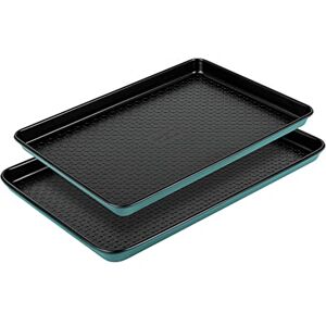 Prestige x Nadiya Baking Tray Set of 2 Non Stick Oven Trays, Durable Steel, Freezer & Dishwasher Safe Bakeware, 33 x 23cm & 39 x 25cm, Blue/Black Prestige x Nadiya Baking Tray Set of 2 Non Stick Oven Trays, Durable Steel, Freezer & Dishwasher Safe Bakeware, 33 x 23cm & 39 x 25cm, Blue/Black