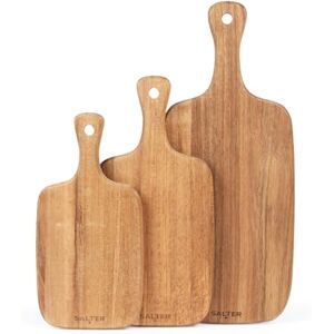 Salter 3-Piece Chopping Board Set 30, 35 & 45cm Board Set, Hanging Hook, Easy Storage, 100% FSC-Certified Acacia Wood, Oil-Finished, Strong & Durable, Protects Kitchen Worktops, Chop, Cut & Carve Salter 3-Piece Chopping Board Set 30, 35 & 45cm Board Set, Hanging Hook, Easy Storage, 100% FSC-Certified Acacia Wood, Oil-Finished, Strong & Durable, Protects Kitchen Worktops, Chop, Cut & Carve
