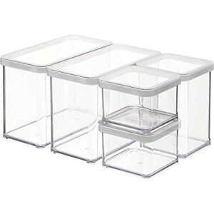 Rotho , Loft, Set of 5 storage boxes, Plastic (PP) BPA-free, transparent/white, 2 x 2,1l, 1 x 1,0l, 2 x 0,5l (30,0 x 21,0 x 15,0 cm) Rotho , Loft, Set of 5 storage boxes, Plastic (PP) BPA-free, transparent/white, 2 x 2,1l, 1 x 1,0l, 2 x 0,5l (30,0 x 21,0 x 15,0 cm)