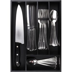 Pristine Bamboo Kitchen Drawer Organizer and Utensil Organizer Cutlery Tray Flatware, Utensil and Silverware Holder Silverware Tray for Drawer (5-Slots, Black) Pristine Bamboo Kitchen Drawer Organizer and Utensil Organizer Cutlery Tray Flatware, Utensil and Silverware Holder Silverware Tray for Drawer (5-Slots, Black)