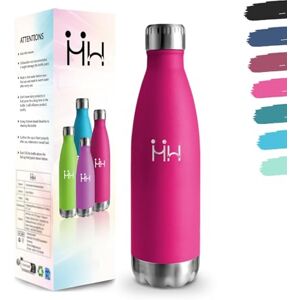 Motswedi 500ml Water Bottle BPA Free 304 Stainless Steel Water Bottle Double Wall Vacuum Insulated Thermos for School Travel Running Camping Rose Red Metal Leak Proof Motswedi 500ml Water Bottle BPA Free 304 Stainless Steel Water Bottle Double Wall Vacuum Insulated Thermos for School Travel Running Camping Rose Red Metal Leak Proof