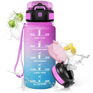 HoneyHolly 500ml BPA Free & Leak Proof Drinking Bottle with Straw Reutilizables Elementary School Water Bottle Motivational for School Gym Office Running HoneyHolly 500ml BPA Free & Leak Proof Drinking Bottle with Straw Reutilizables Elementary School Water Bottle Motivational for School Gym Office Running